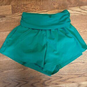 Green Fold Over Athletic Shorts